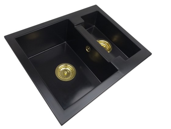 1,5-chamber granite sink  GRACE + gold trap