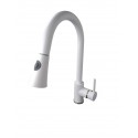 Faucet with pull-out spout PLUTO white