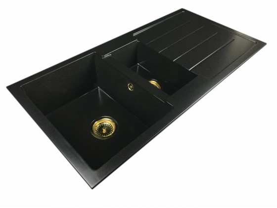1,5-chamber granite sink  HELEN + gold trap