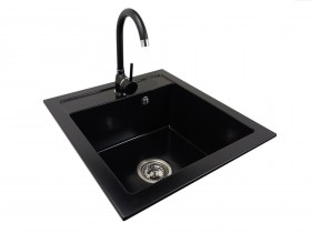 Granite sink one-part AGNES + faucet MERCURY