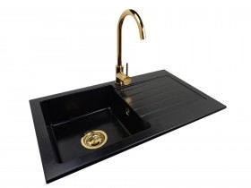 Granite sink one-part MIRA + faucet BETA GOLD