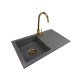 Granite sink one-part MIRA + faucet BETA GOLD