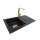 Granite sink one-part MIRA + faucet URAN GOLD