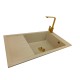 Granite sink one-part LILY + faucet URAN GOLD