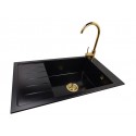 Granite sink one-part LILY + faucet BETA GOLD