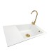 Granite sink one-part LILY + faucet BETA GOLD