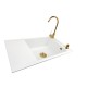 Granite sink one-part LILY + faucet BETA GOLD