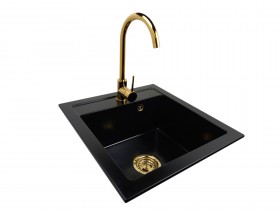 Granite sink one-part AGNES + faucet BETA