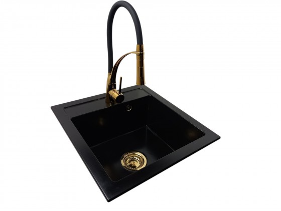 Granite sink one-part AGNES + faucet NEXO