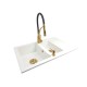 1,5-chamber granite sink TESSA + faucet NEXO Gold