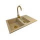 1,5-chamber granite sink TESSA + faucet BETA Gold