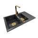 1,5-chamber granite sink TESSA + faucet URAN Gold