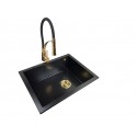 Granite sink one-part SISY + faucet NEXO Gold
