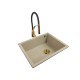 Granite sink one-part SISY + faucet NEXO Gold