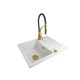 Granite sink one-part RITA + faucet NEXO Gold