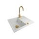 Granite sink one-part RITA + faucet BETA Gold
