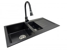 1,5-chamber granite sink  INES + faucet PLUTO