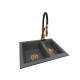 1,5-chamber granite sink GRACE + faucet NEXO Gold