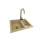 1,5-chamber granite sink GRACE + faucet BETA Gold