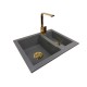 1,5-chamber granite sink GRACE + faucet URAN Gold