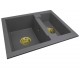 1,5-chamber granite sink  GRACE + gold trap