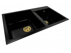 Two-chamber granite sink SOFI + gold trap