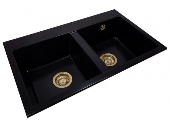 Two-chamber granite sink SOFI + gold trap