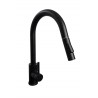 Faucet with pull-out spout PLUTO Slim black spotted