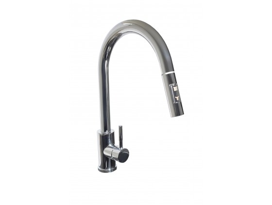 Faucet with pull-out spout PLUTO Slim chrome